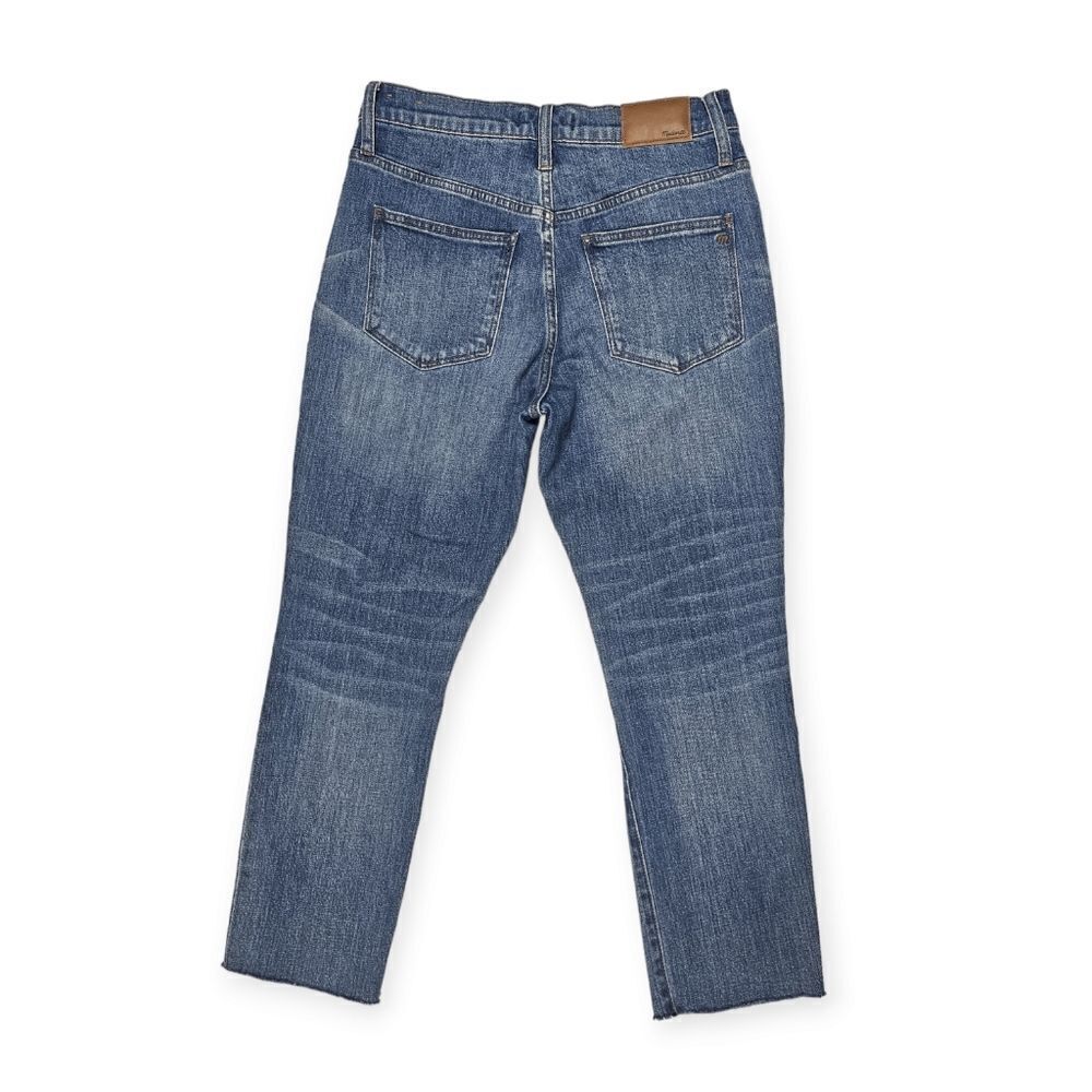 Madewell High Rise Slim Crop Boy Denim Distressed Jeans Women's Size 25 - Picture 2 of 10